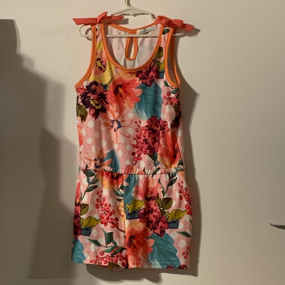 Girls Sunshine Swing Pink Floral Romper